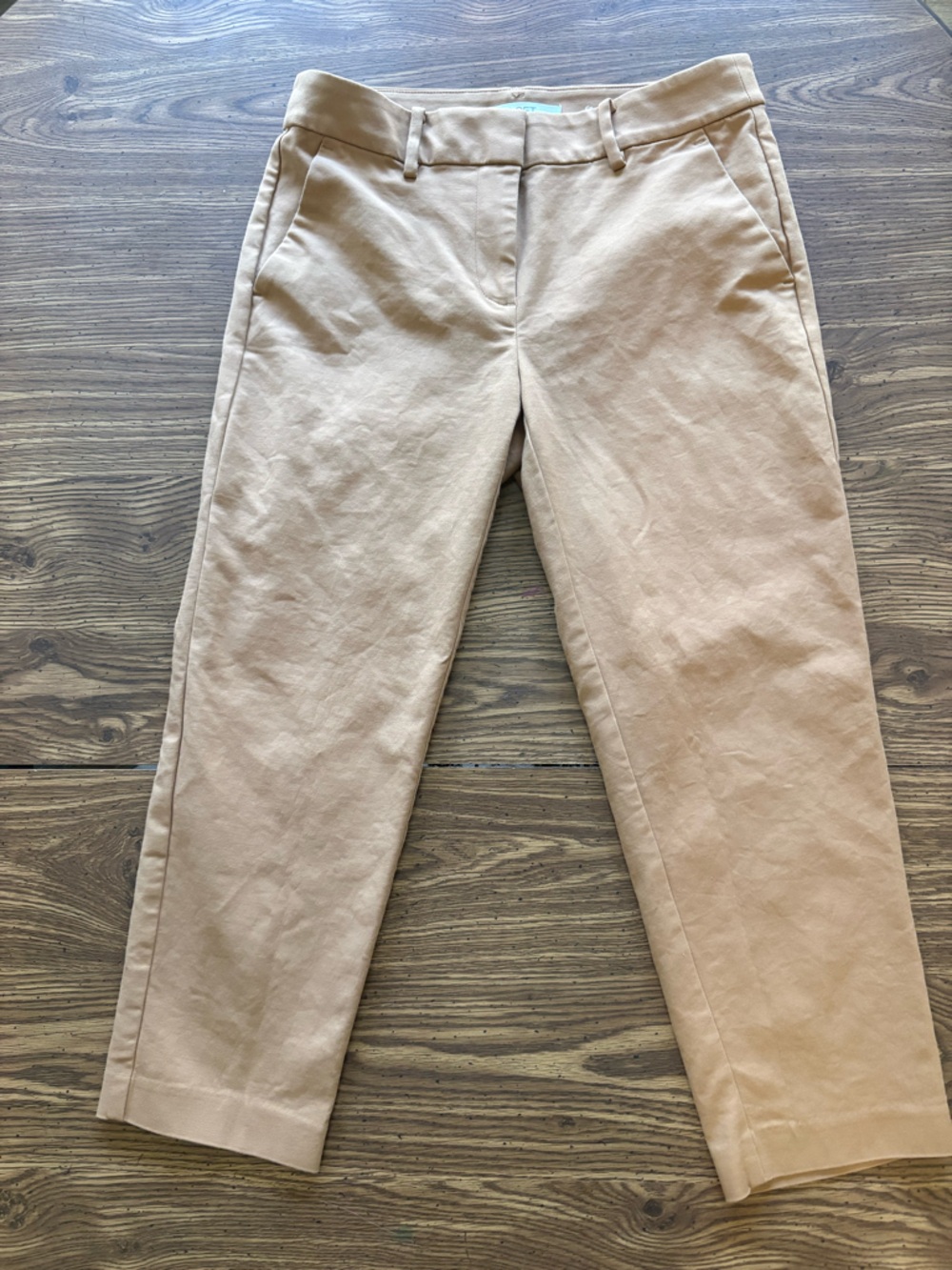 LOFT The Riviera Slim Pants Tan Classic Straight-Leg Size 4P - Picture 2 of 8